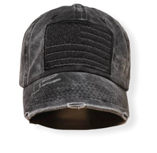 Load image into Gallery viewer, Distressed Black flag baseball hat