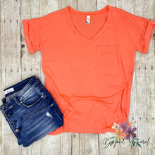Load image into Gallery viewer, Coral pocket tee