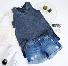 Load image into Gallery viewer, Dark Gray Acid V-neck tank
