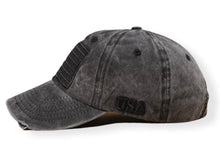 Load image into Gallery viewer, Distressed Black flag baseball hat