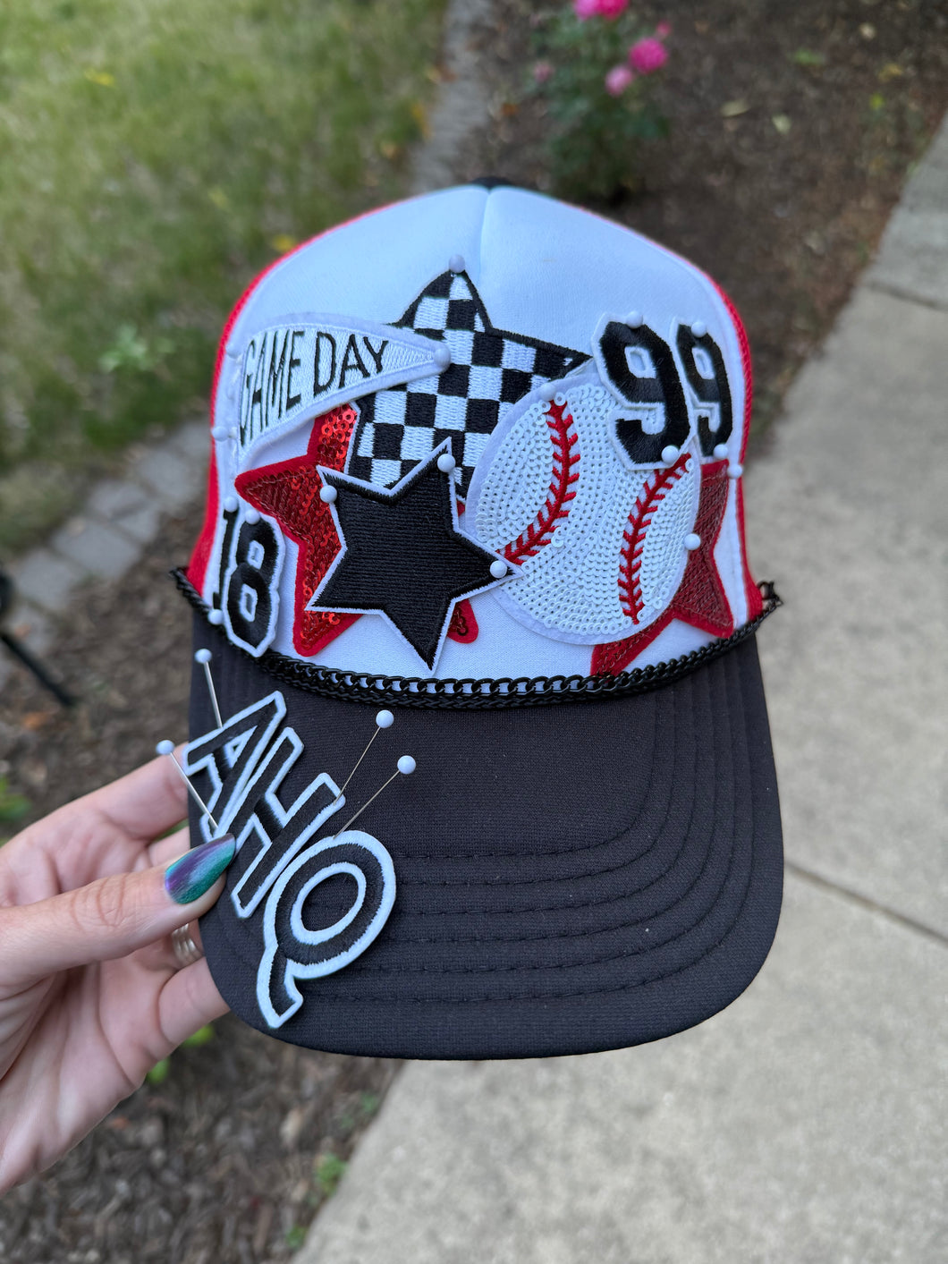 AHQ red/black hat