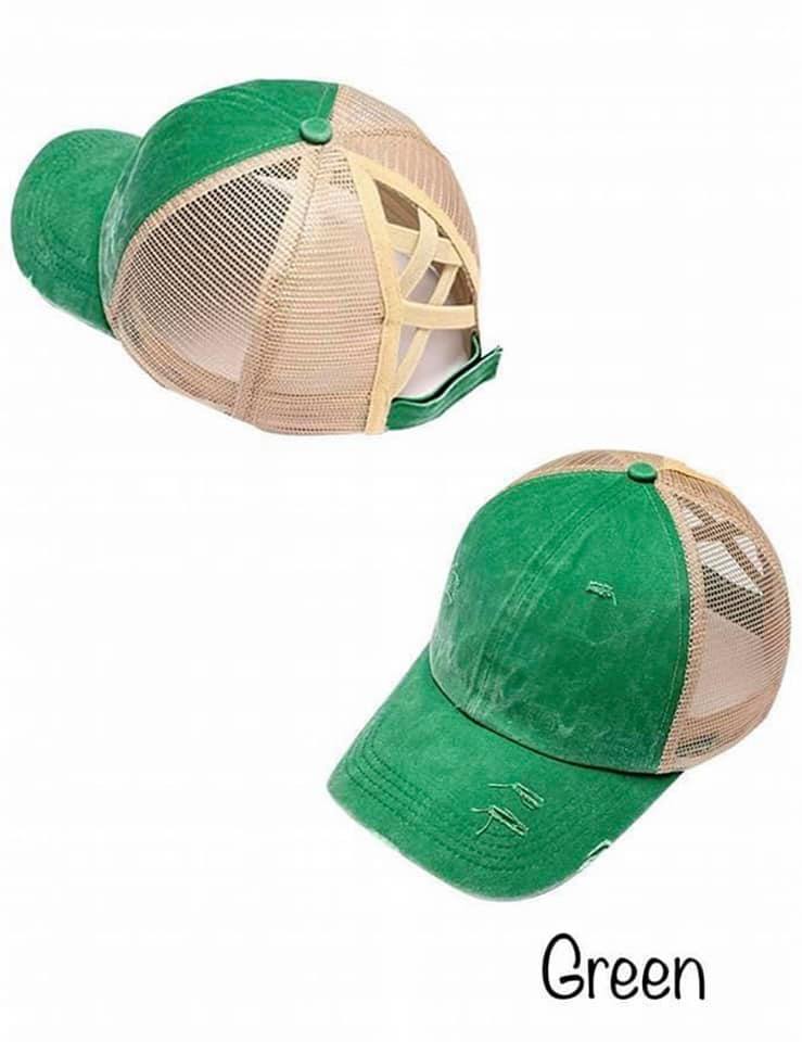 Green Criss Cross Hat