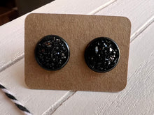 Load image into Gallery viewer, Black Druzy on Black Studs
