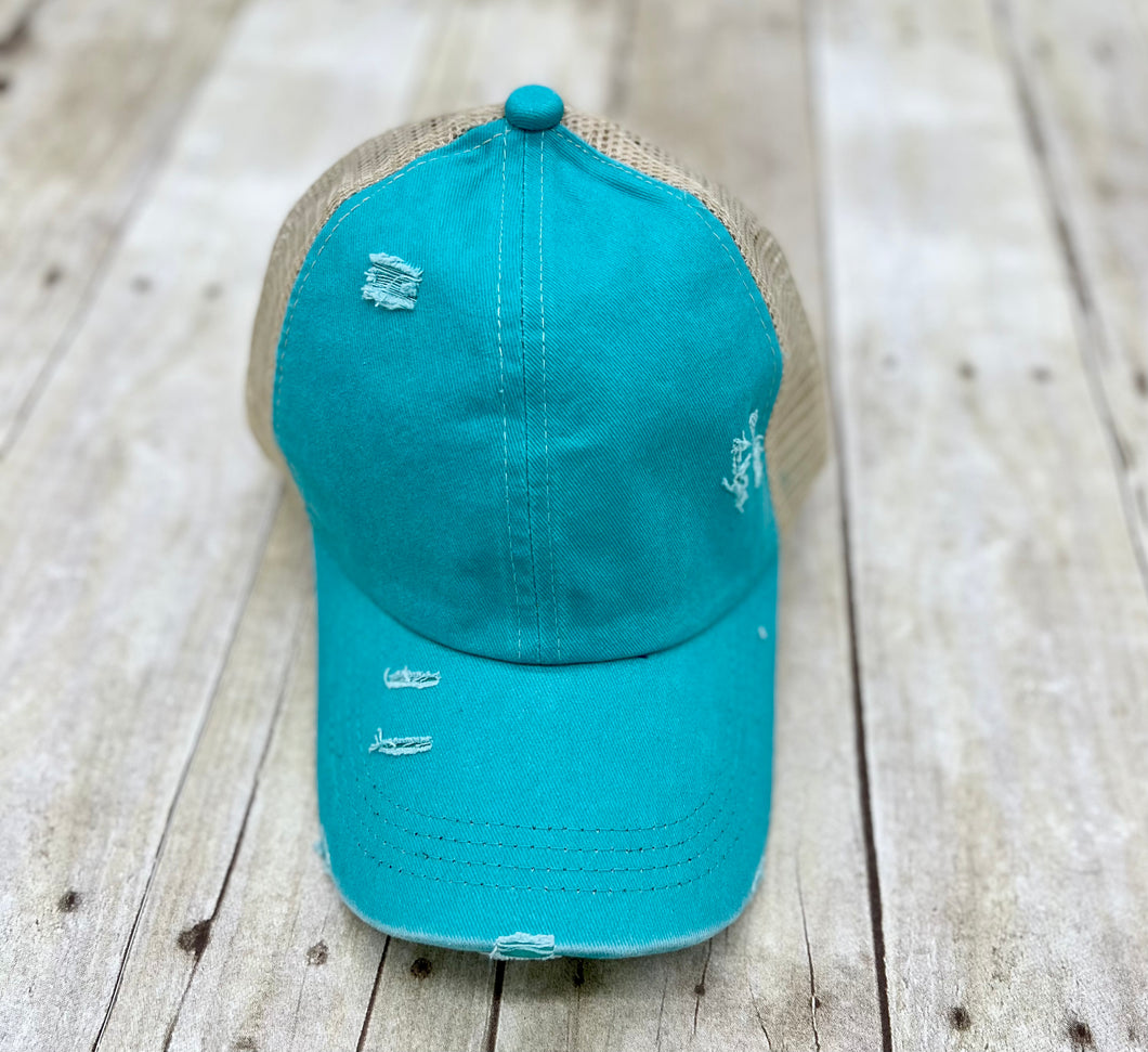 Aqua Criss Cross Hat